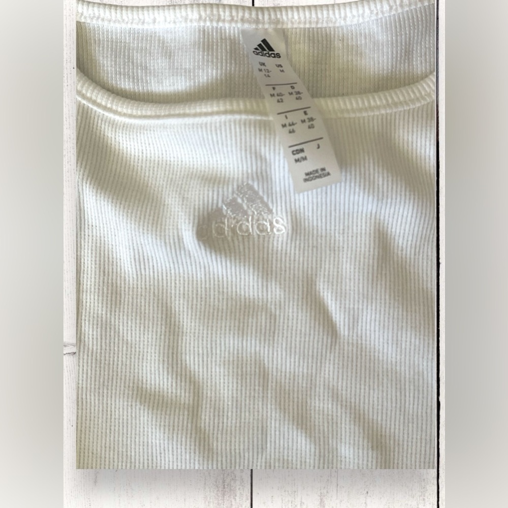 Adidas Originals Women’s Adicolor Ribbed Cropped Tank Top Bundle of 2 Sz Medium - Picture 2 of 7